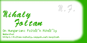 mihaly foltan business card